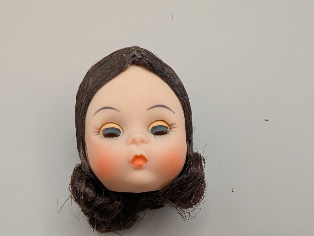 Vintage Madame Alexander  Doll head parts replacement black hair.